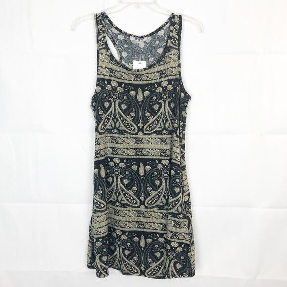 NWT Hibelle Paisley Print Sleeveless Mini Dress Size Medium - Picture 1 of 13